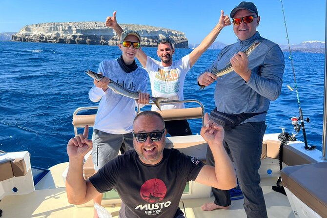 Santorini Fishing Private Cruise boat tour - BBQ, Snorkeling - The experience vibe: relaxed, funny, and family-friendly
