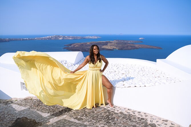 Santorini Flying Dress Photo Session Experience - Santorini Views: Caldera Light, White Houses, and Blue Domes