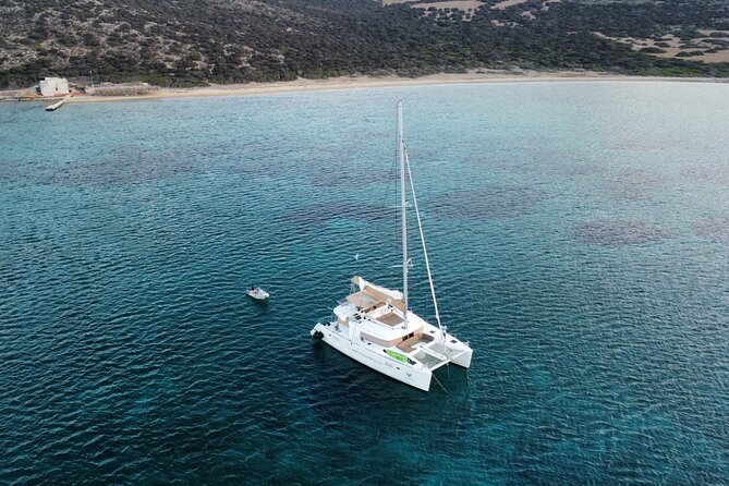 Santorini Gold Catamaran Cruise with BBQ, Drinks and Hotel Pickup - BBQ, Drinks, and Vegetarian Greek Ratatouille