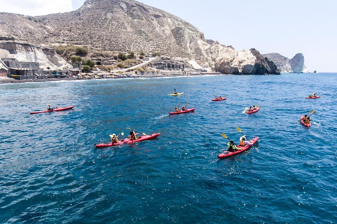 Santorini Guided Sea Kayaking with Light Lunch and Pick-up Option - Kayak Santorini’s southern coast from Mesa Pigadia