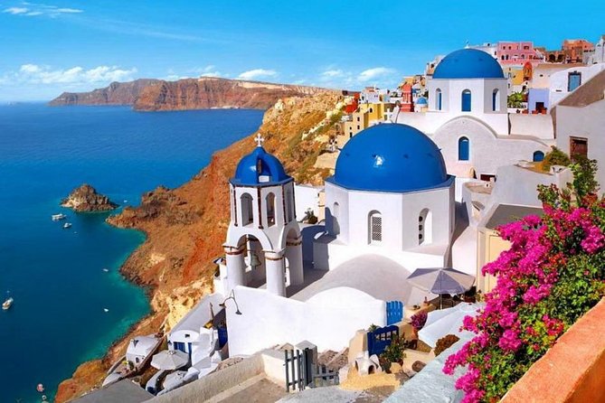 Santorini Island Private Custom Tour in Half or Full Day - Stop 1: Three Bells of Fira and the Firostefani blue-dome walk