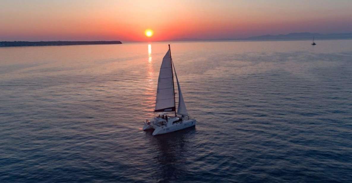 Santorini: Luxury Sunset Cruise with Dinner & Open Bar - Hot springs and volcanic islands swim: the most hands-on stop