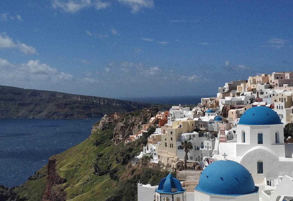 Santorini Panoramic Firostefani & Oia Blue Dome Private Tour - Getting picked up in Thera: comfort, Wi‑Fi, and a real local plan