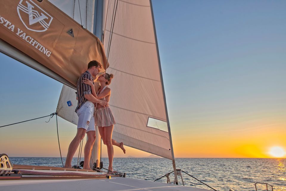 Santorini: Platinum Catamaran Cruise w/ BBQ Meal & Open Bar - Key highlights to know before you go