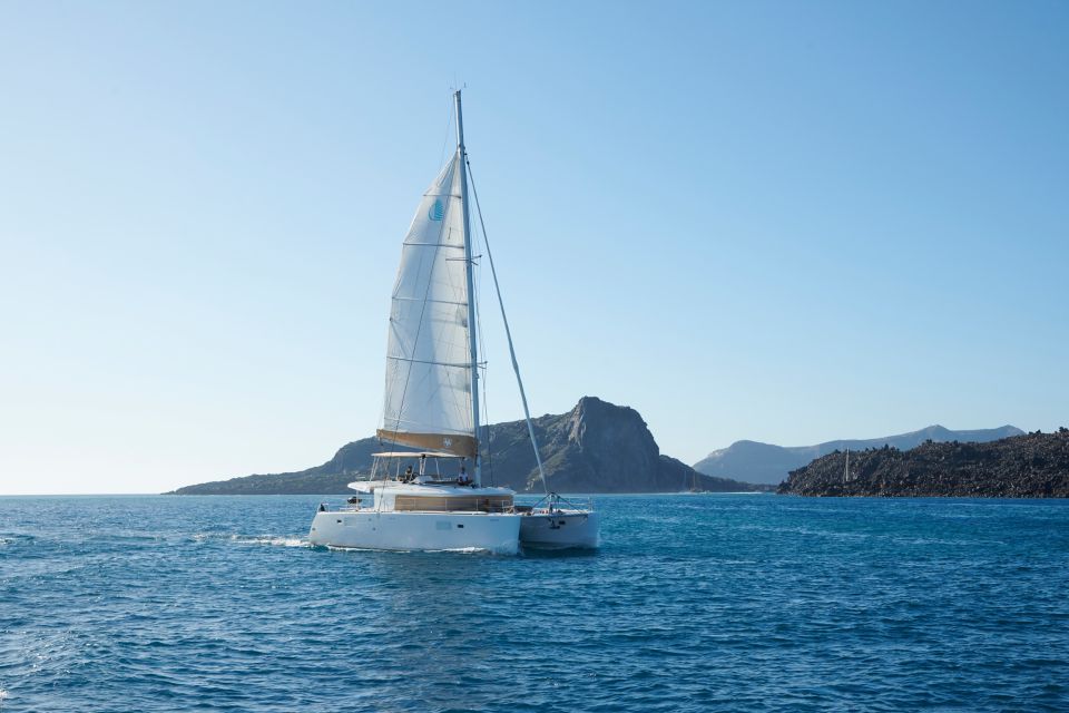 Santorini: Platinum Catamaran Cruise w/ BBQ Meal & Open Bar - Thirasia Island Time: The Caldera’s Quiet Side Plus BBQ Lunch on Board