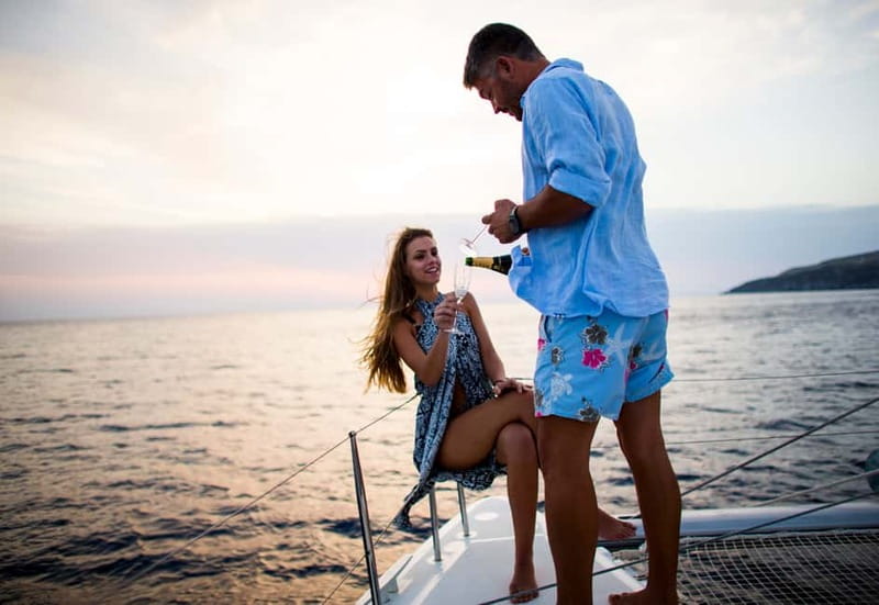 Santorini: Private Catamaran Cruise with BBQ Meal and Drinks - Snorkeling and standup paddleboard: Your water time, your pace