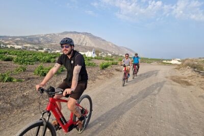 Santorini Small Group Guided E-bike Tour & Local Tomato Museum - The 3.5-hour route: tomato museum to caldera views