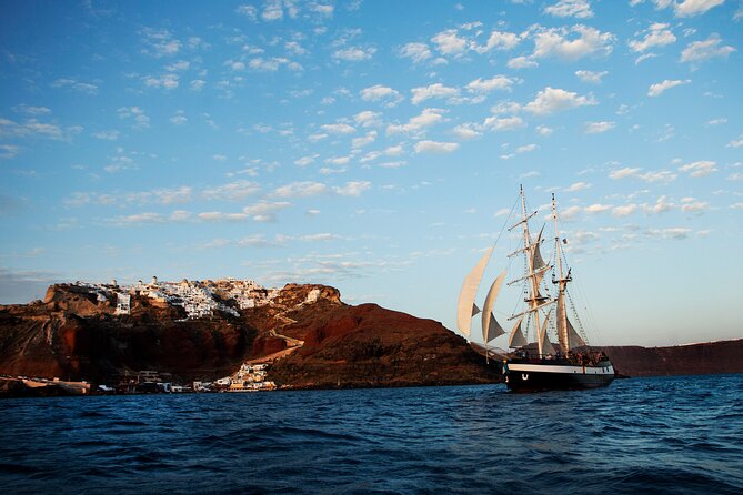 Santorini Sunset Dinner Cruise Including Nea Kameni Visit - The Boat: Aphrodite Tall Ship Vibes and Practical Comfort