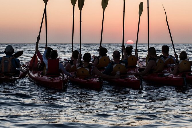 Santorini: Sunset Sea Kayak with Light Dinner with Pick-up Option - Sunset Dinner at a Tavern: Eating What Tastes Better After Paddling