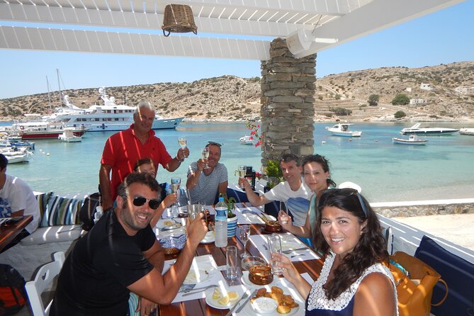 Semi-private Antiparos & Caves Blue Lagoon OR Rina Cave & Small Cyclades - Captain George and skipper Angelo: why the crew earns its role