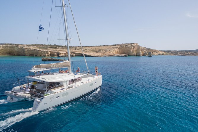 Shared Catamaran All inclusive-Day Cruise to Naxos or Paros - Swimming and Snorkeling Stops: Masks Included, Sun Waiting