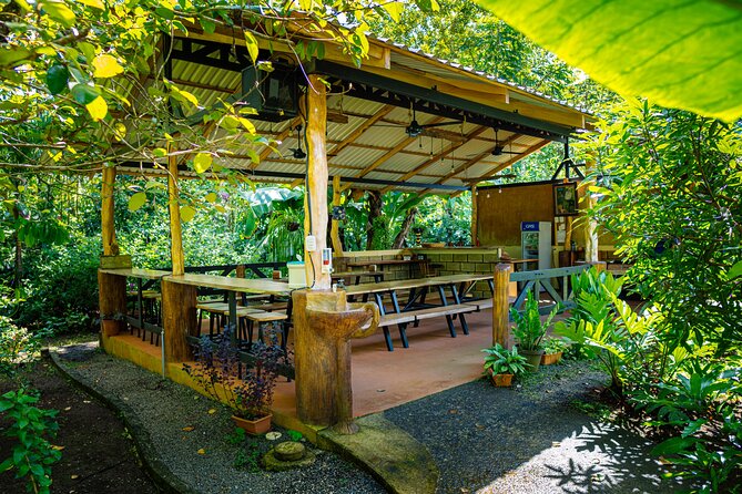SLOTH PARK ADVENTURE La Fortuna - The included food and drink: jugo de caña and tortilla cooking
