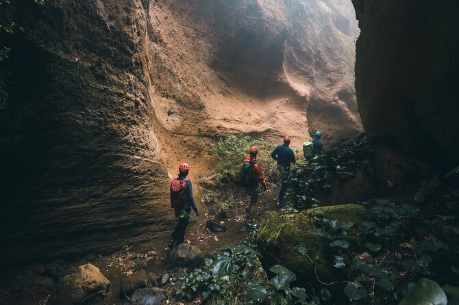 Small-Group Half-Day Canyoning in La Orotava - The first big moment: the roughly 22-meter rappel