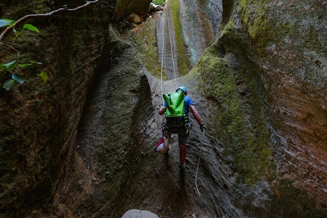 Small-Group Half-Day Canyoning in La Orotava - Inside the canyon: 7–8 rappels and volcanic ash colors