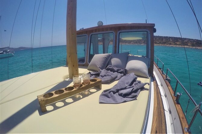 Small Group Kaiki Cruise & Greek Gastronomy Experience - Stop 1: Agios Nikolaos chapel for a first swim with big scenery
