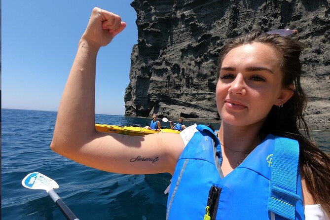 Small-Group Santorini Sea Caves Kayak Trip with Snorkeling & Picnic - Red Beach: The Final Big Visual Payoff