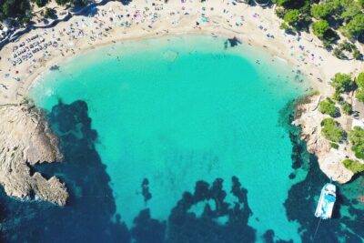 Sunset Beach Hopping Cruise, Cala Comte and Cala Bassa, SUP and snorkelling - The boat setup: slides, SUP, and snorkels included
