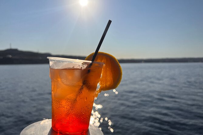 Sunset Cruise with Greek BBQ & Unlimited Aperol Spritz, Beer Wine - Seating, Music, and Crew Names You Might Hear Onboard