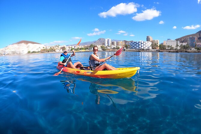 Tenerife: Kayak and snorkel with marine life safari - Los Cristianos Start: meet, change, and get geared up fast