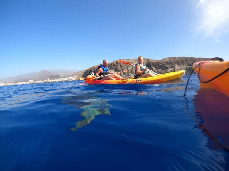 Tenerife: Kayak & Snorkel Tour with Snacks & Sea Life Safari - Playa Los Cristianos to Cueva de los Enamorados: the scenic paddle segment