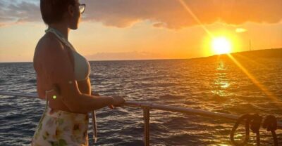 Tenerife: Sunset Catamaran Tour with Transfer, Buff & Drinks - First stop: searching the Atlantic for pilot whales and dolphins