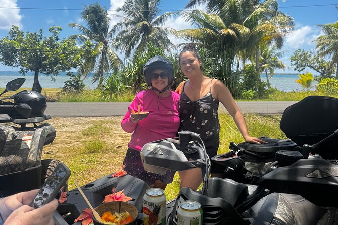 Trip to the heart of Tahaa Safari Mountains in Quad / ATV - Stop 4: Patio Fruit Tasting and Frozen Coconuts