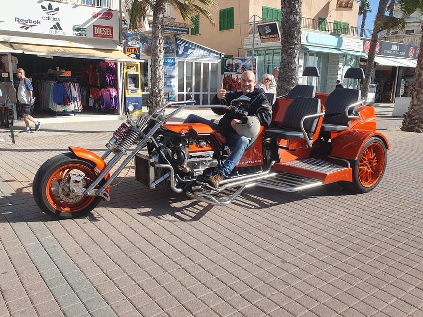 V8 Trike Tour mit Fahrer/Guide für max 4Gäste - Pickup and the Coastal Start: Palma to Puerto Portals