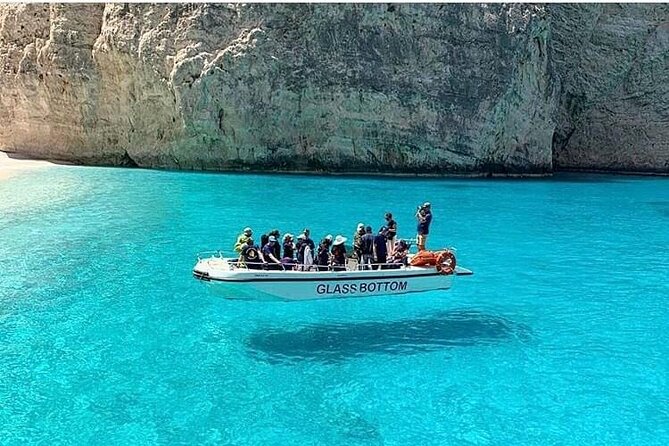 Zakynthos Half day tour Shipwreck beach Blue Caves by small boat - Blue Caves by Small Speed Boat: Swimming Where the Water Turns Electric